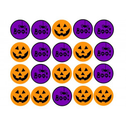 Halloween - Pumpkin heads - Edible muffin topper