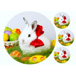 Easter - White easter bunny - edible cake topper