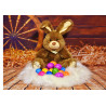 Easter - Bunny plush and easter eggs - edible cake topper