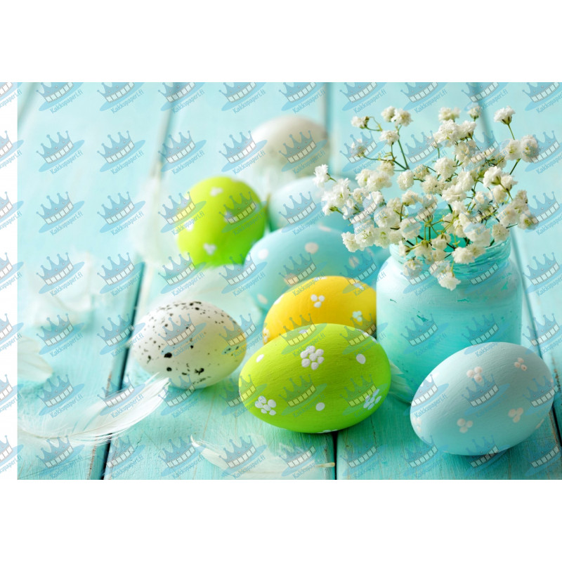 Easter - Decorated easter eggs - edible cake topper