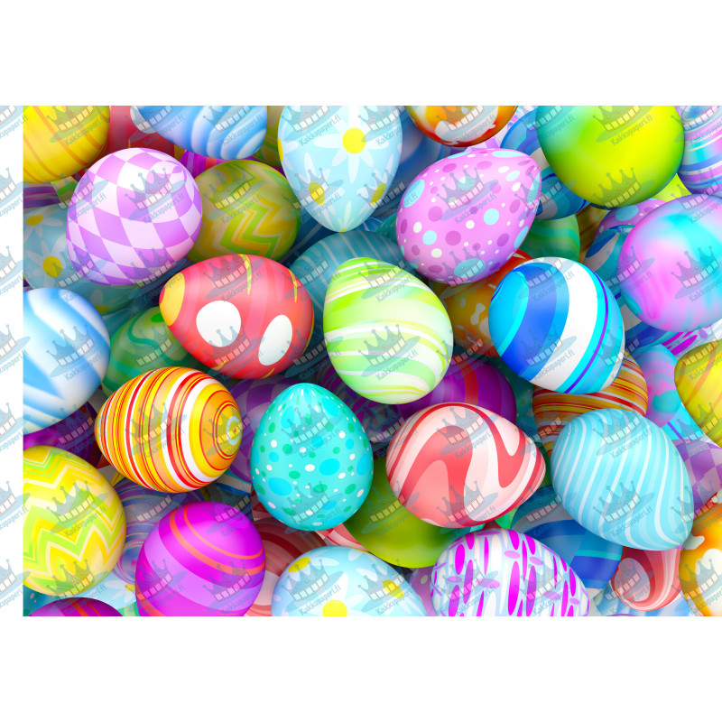 Easter - Colorful easter eggs - edible cake topper