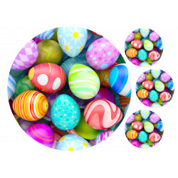 Easter - Colorful easter eggs - edible cake topper