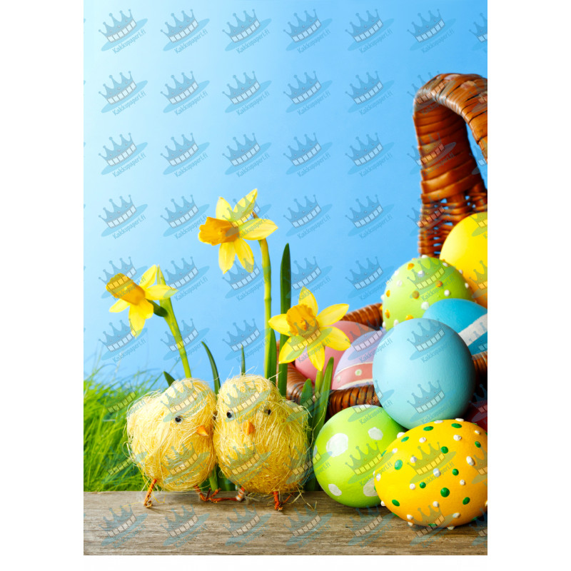 Easter - Easter chicks and easter eggs - edible cake topper