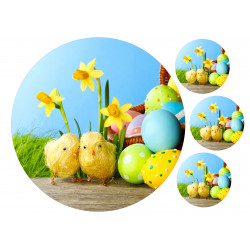 Easter - Easter chicks and easter eggs - edible cake topper