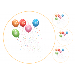 Färgglada festballonger - En ätbar tårtbild för en kaka