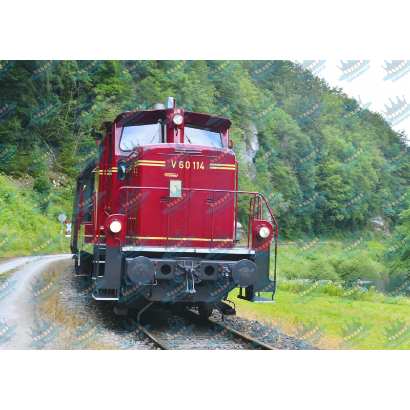 Red diesel locomotive - Edible cake topper