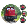 Red diesel locomotive - Edible cake topper