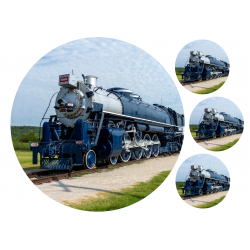 Blue steam train - Edible cake topper