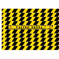 Edible hazard stripe with text (A4 2x29cm total 290cm)