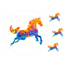 Abstract Horse Galloping - Edible cake topper