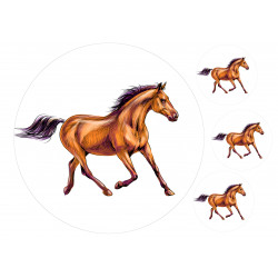 Horse Galloping Drawing - Edible cake topper