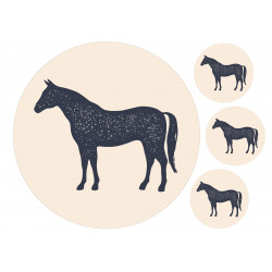 Silhouette Horse Drawing - Edible cake topper