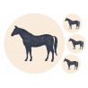 Silhouette Horse Drawing - Edible cake topper