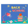 Back To School Desk Blue - Edible cake topper