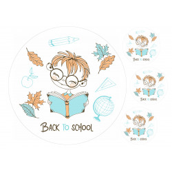 Back To School Boy Reading - Edible cake topper