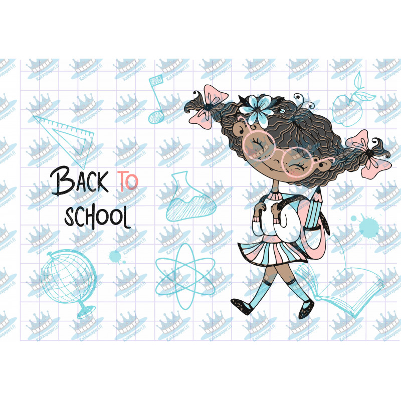 Back To School Girl - Edible cake topper