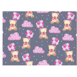 Teddies clouds balloons texture - Edible cake topper