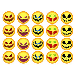 Scary Carved faces - Edible cup cake topper - Edible muffin topper