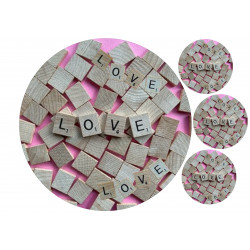 Love Scrabble - Edible cake topper