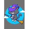 Cute Flying Cat Witch