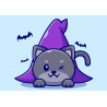 Cute Cat And Witch Hat