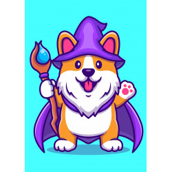 Cute Witch Corgi