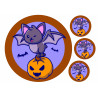 Cute Bat Cat with Pumpkin - Edible cake topper