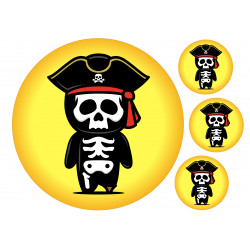 Skeleton Wooden Leg Pirate - Edible cake topper