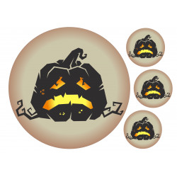 Pumpkin Sad Silhouette - Edible cake topper