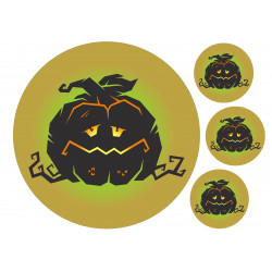 Pumpkin Nauseous Silhouette - Edible cake topper