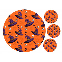 Witch Hat orange pattern - Edible cake topper