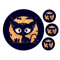 Cats Full Moon - Edible cake topper