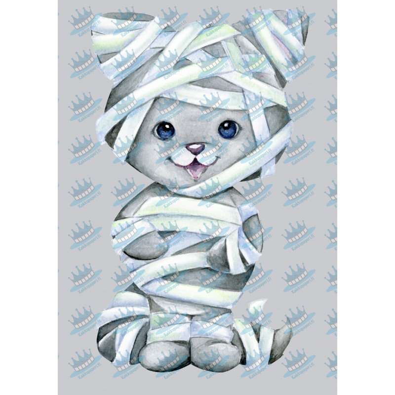 Happy Cat Mummy Watercolor