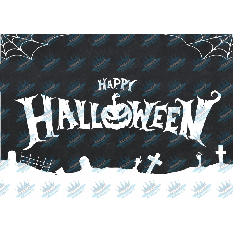 Happy Halloween Graveyard text