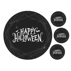 Happy Halloween Cobweb text - Edible cake topper