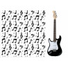 Edible cake decoration - Guitar and notes - cake decoration