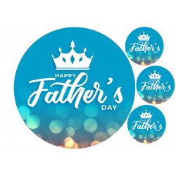 Happy Father's Day Crown - edible cake topper