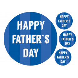 Happy Father's Day Blue Text- edible cake topper