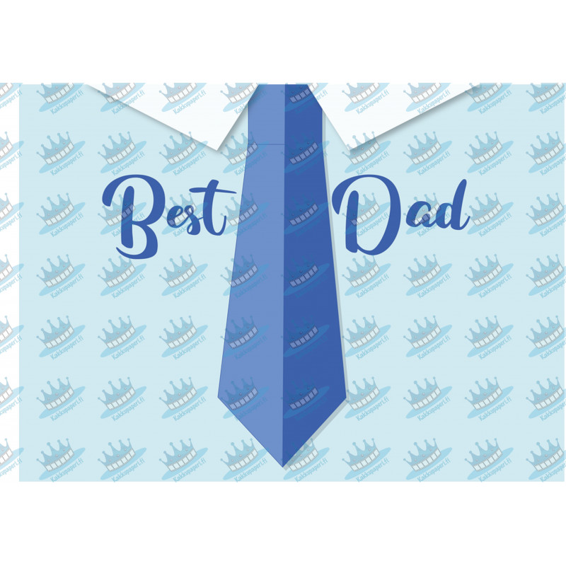 Best Dad Blue Text - edible cake topper