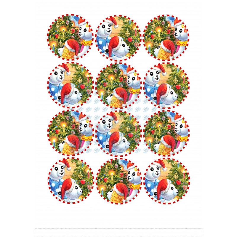 Muffin topper - Ti-Ti Nalle christmas tree - Edible muffin topper