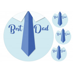 Best Dad Blue Text - edible cake topper