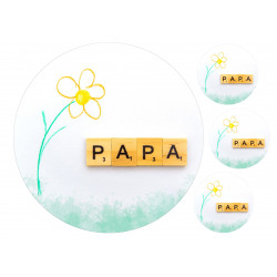 Papa Scrabble - edible cake topper