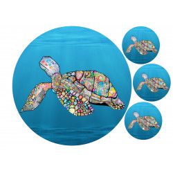 A turtle swimming in the ocean - Edible cake topper