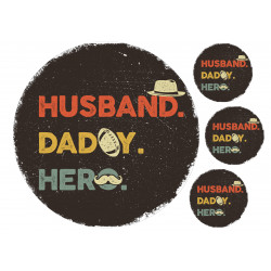 Stylish Father's Day print - father, husband, hero - edible cake to...