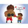 Father's Day - Father and son boxing - edible cake topper