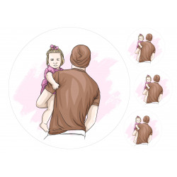 Father's and daughter's backs - edible cake topper