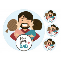 Happy Dad - edible cake topper