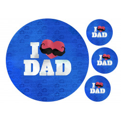 I love Dad - edible cake topper