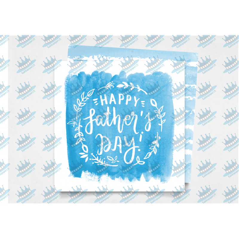 Blue Father's Day Wishes - edible cake topper