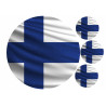 Clothed Finnish Flag - edible cake topper